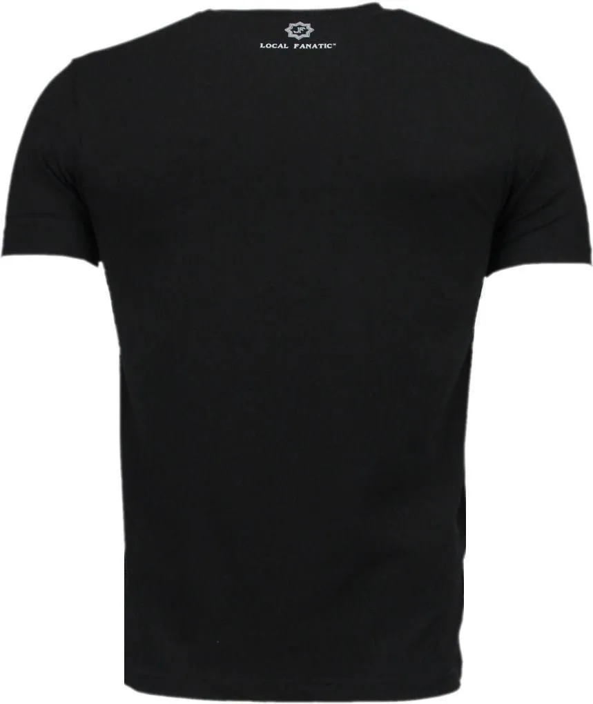 ALI VS. CARTOONS  DIGITAL RHINESTONE TSHIRT  ZWART
