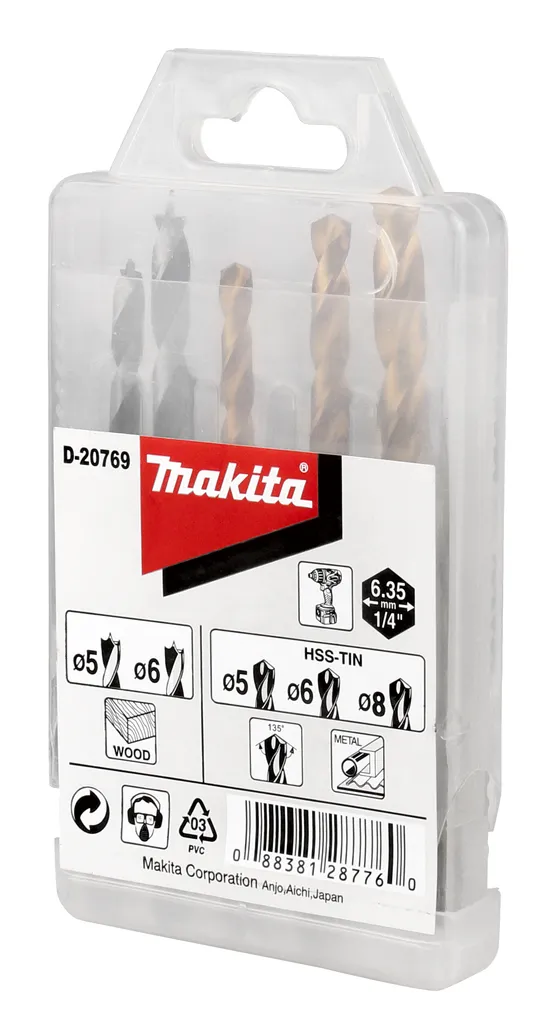 BOORSET 5DELIG HOUT/METAAL