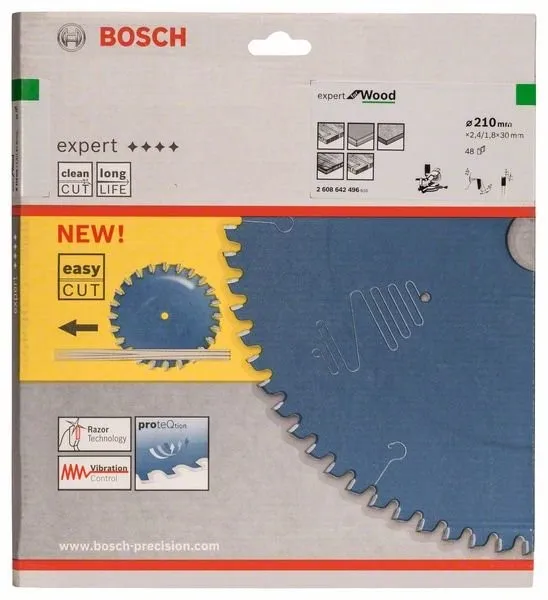 BOSCH Zaagblad Expert voor Hout 210 x 30 x 2,4 mm, 48 2608642496