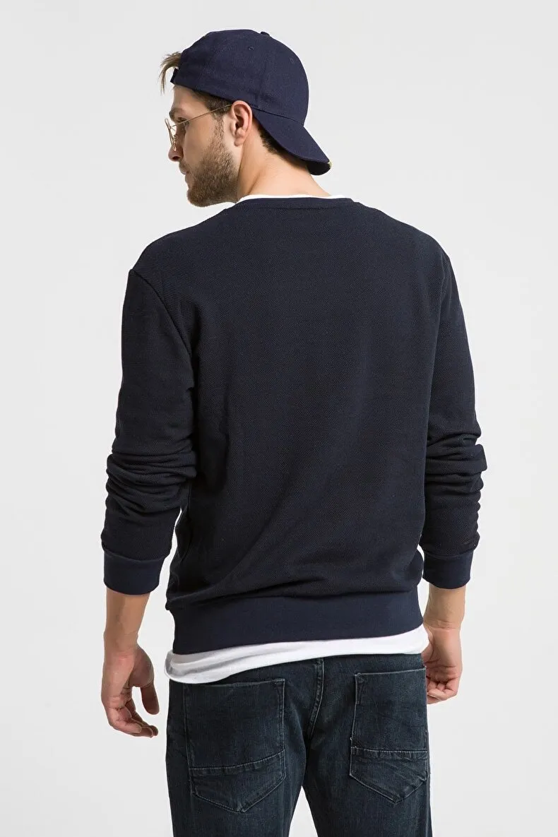 Crew Neck Donkerblauw Sweatshirt