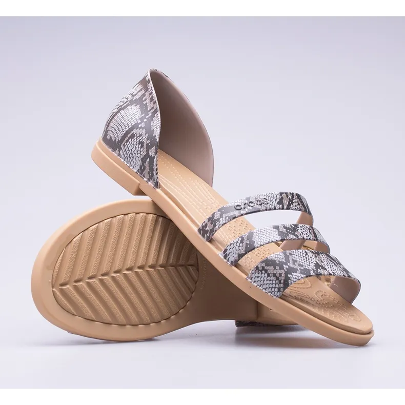 CROCS TULUM OPEN PLATTE SANDALEN W 20610915W BRUIN