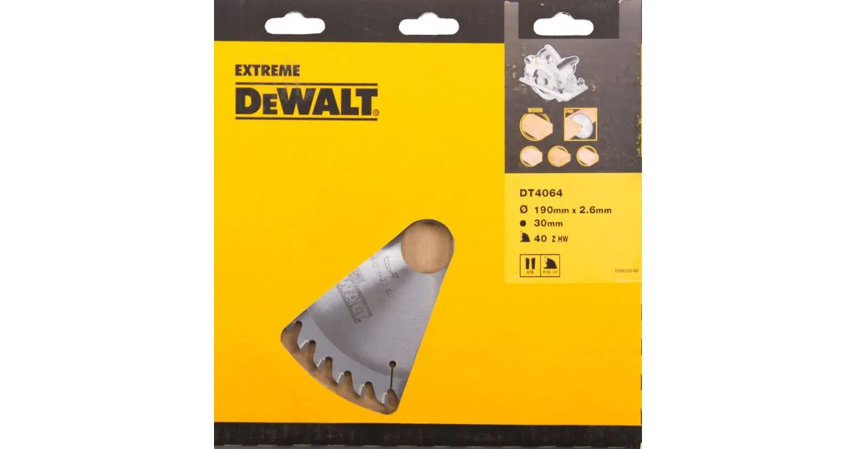 DeWALT Zaagblad ATB 10°, 184 x 16 mm, 40 tanden, fijne snede DT4063