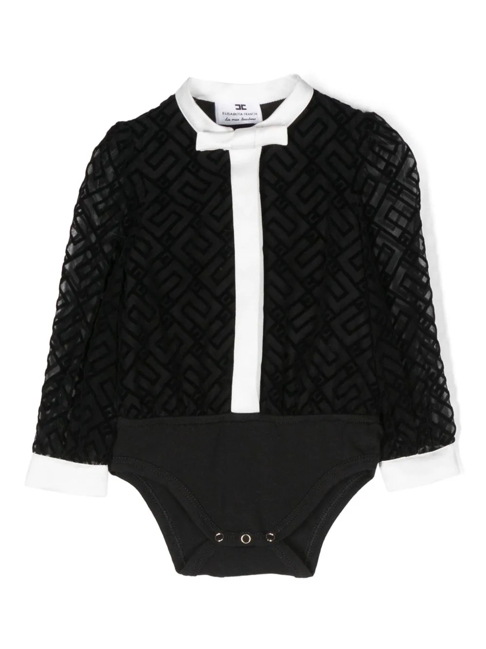 Elisabetta Franchi La Mia Bambina Body met monogramprint Zwart