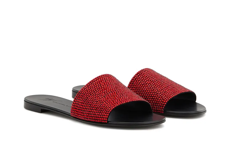 GIUSEPPE ZANOTTI ADELIA SLIPPERS ZWARTROOD