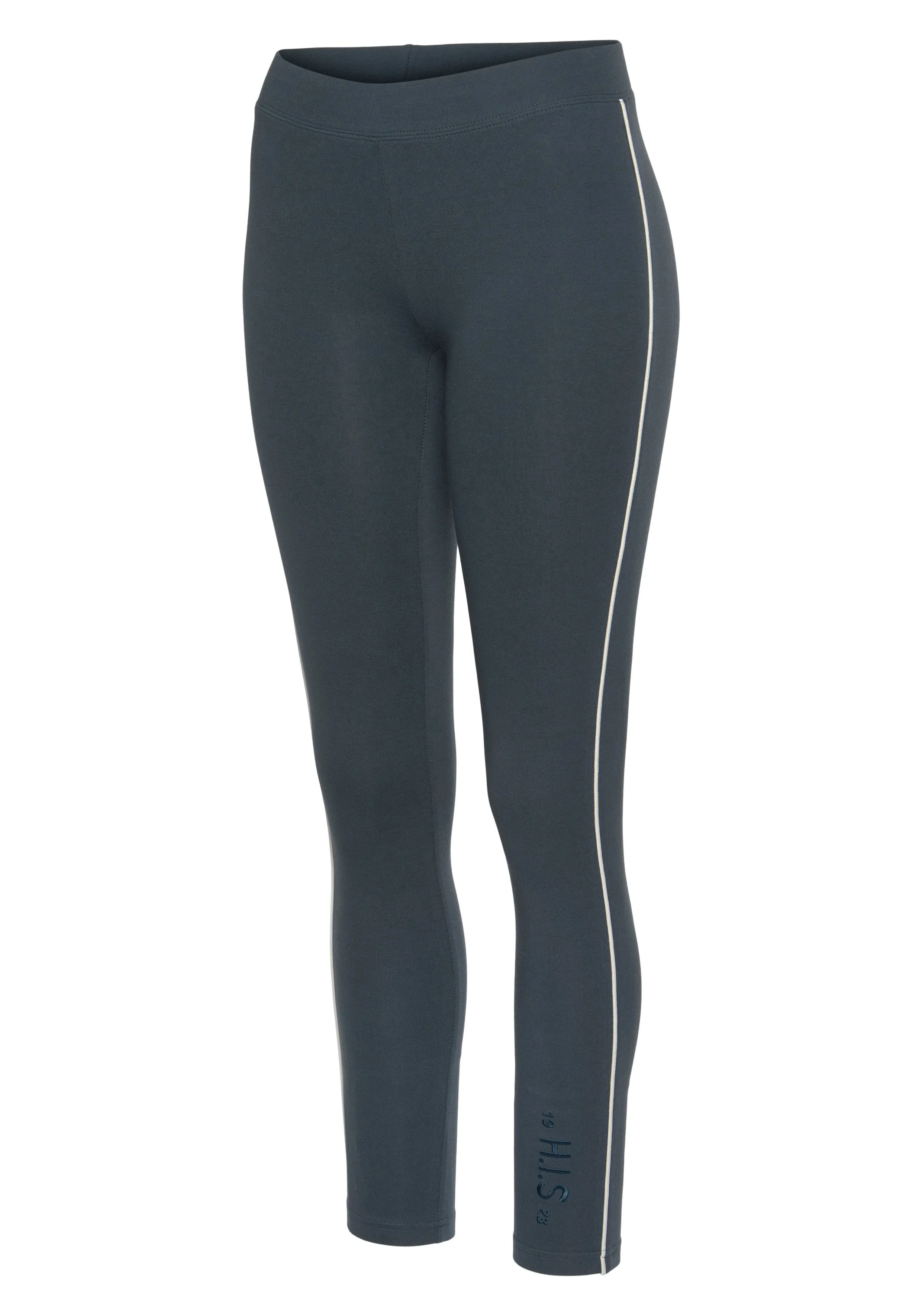 H.I.S Legging met wit contrasterend paspel