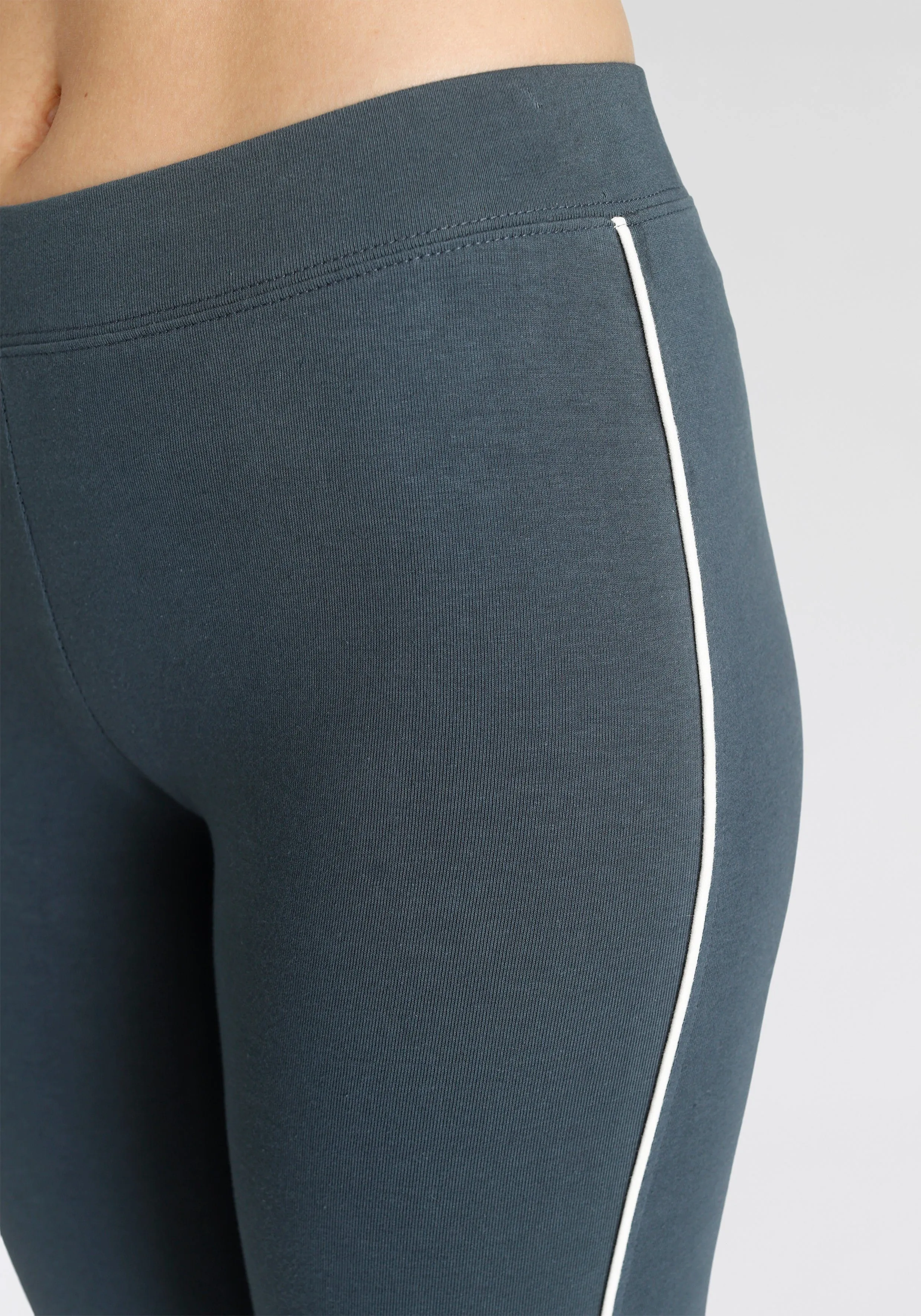 H.I.S Legging met wit contrasterend paspel