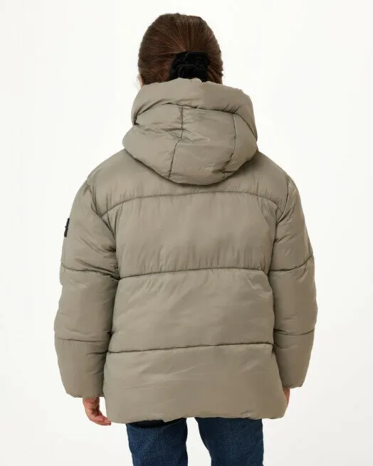 Hooded padded jacket Light Green