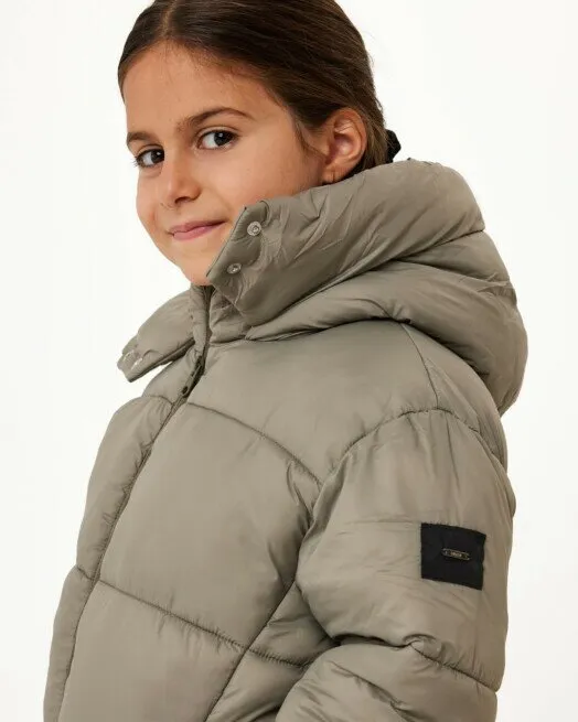 Hooded padded jacket Light Green