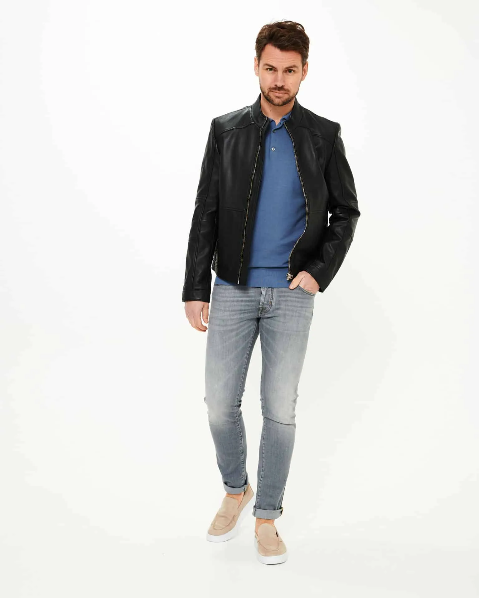 HUGO Lokis leren jas