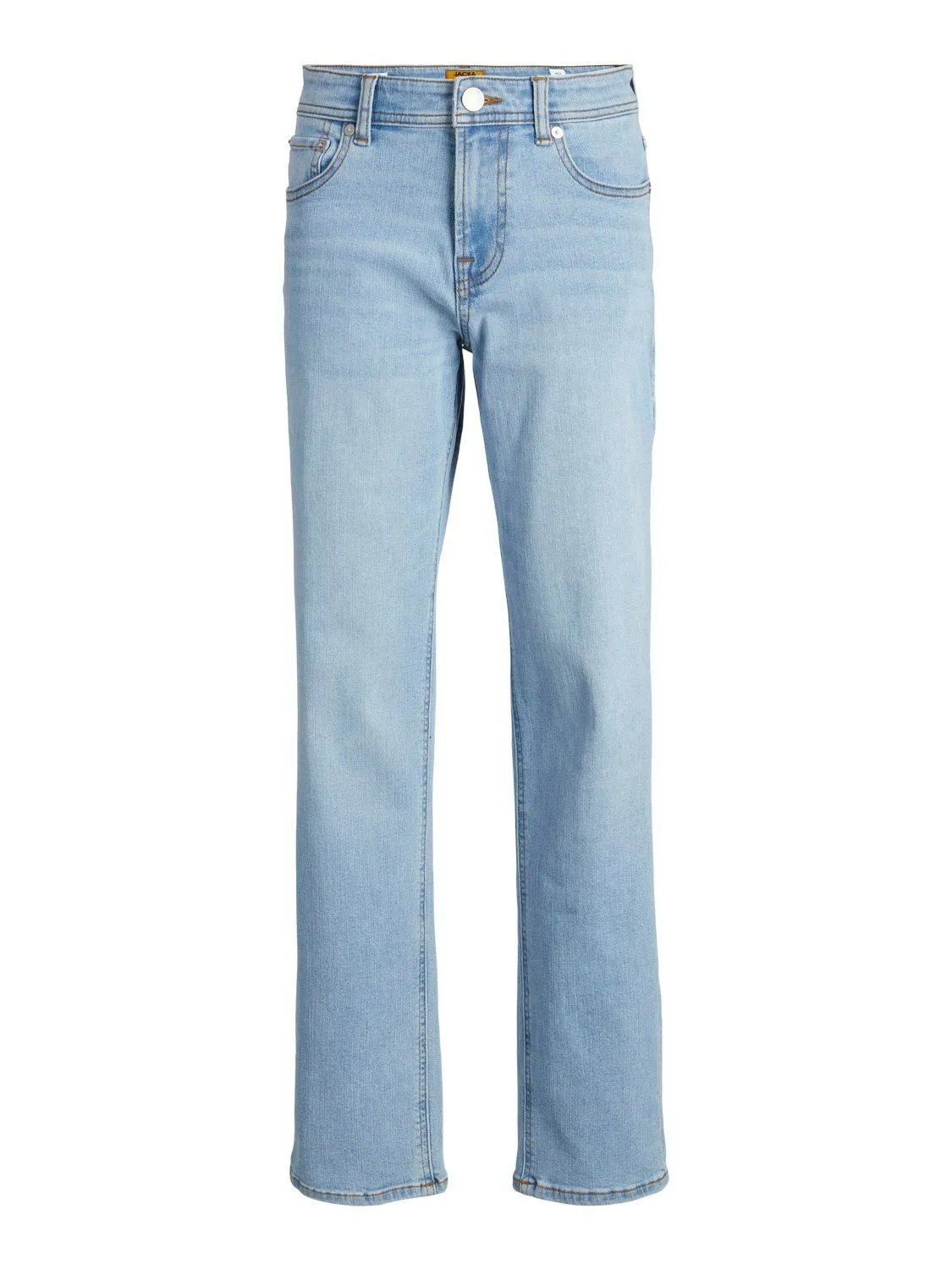 Jack & jones JUNIOR regular fit jeans JJICLARK light blue denim Blauw Jongens Stretchdenim 128