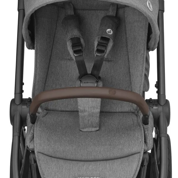 MAXICOSI WANDELWAGEN OXFORD SELECT GREY DARK FRAME + DARK BROWN LEATHER