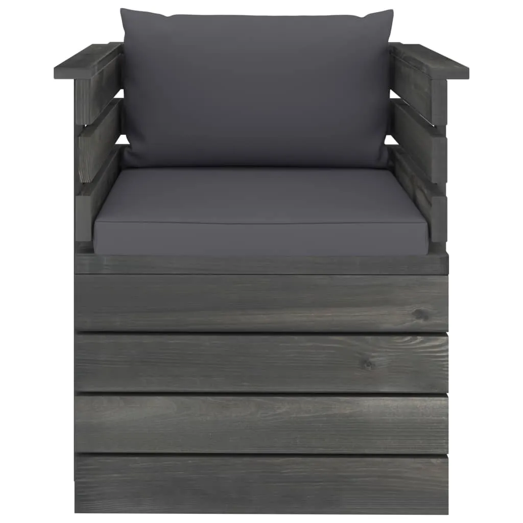 MEDINA 7DELIGE LOUNGESET MET KUSSENS PALLET MASSIEF GRENENHOUT
