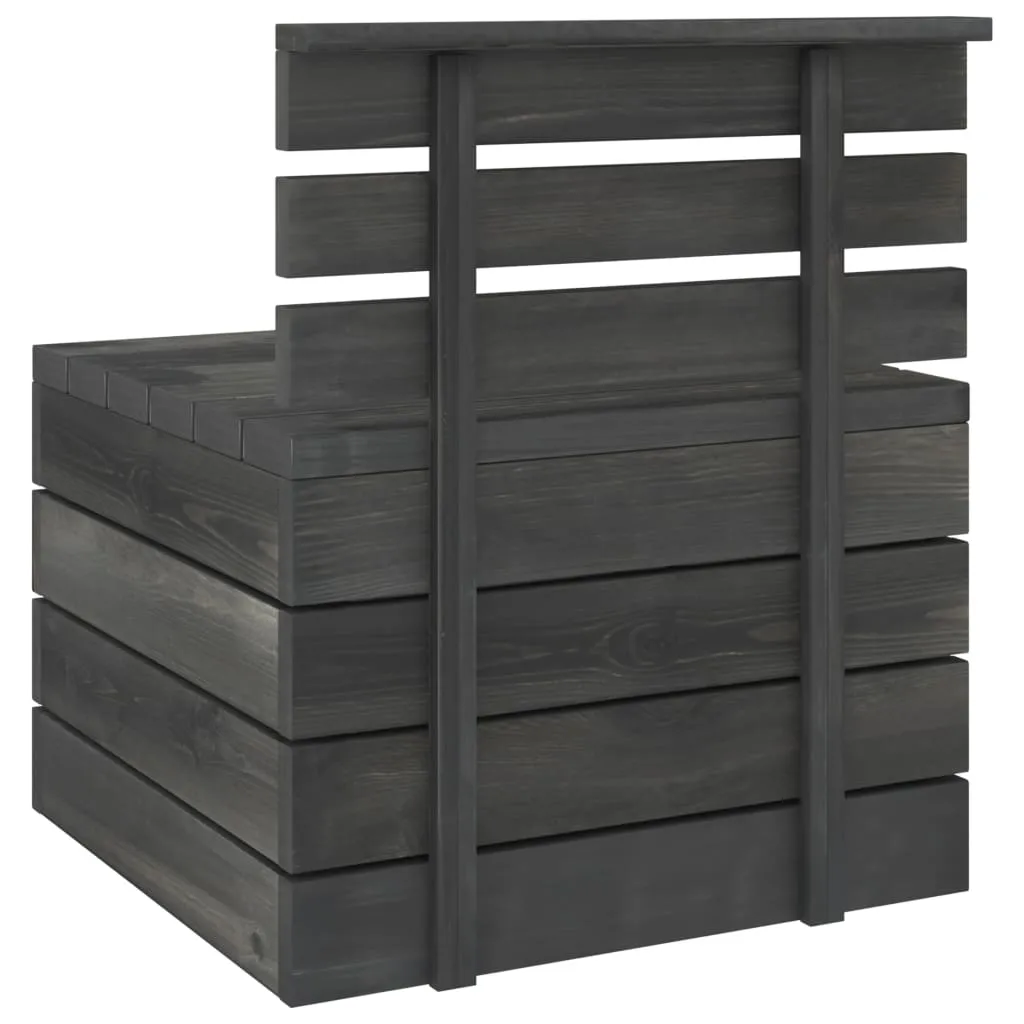 MEDINA 7DELIGE LOUNGESET PALLET MASSIEF GRENENHOUT DONKERGRIJS