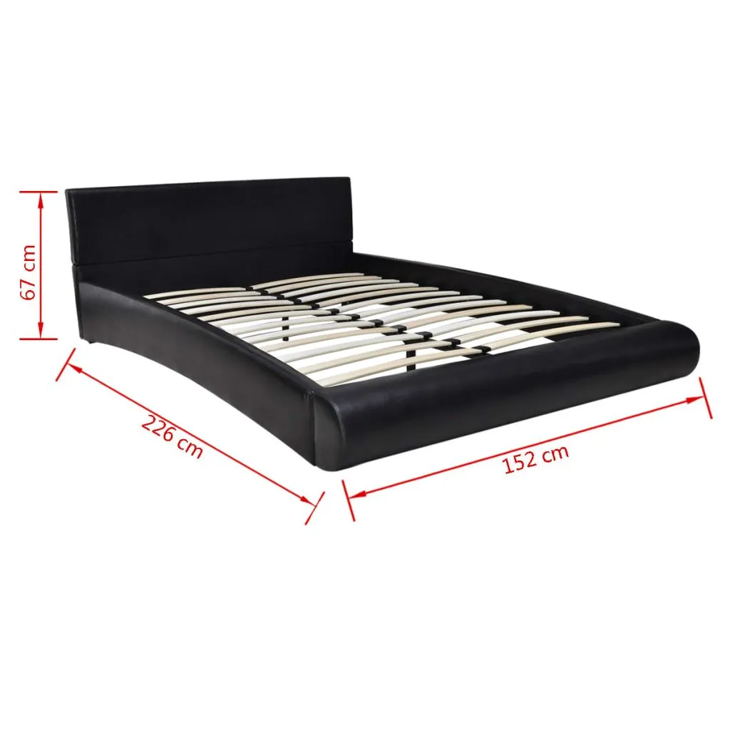 Medina Bed met matras kunstleer zwart 140x200 cm