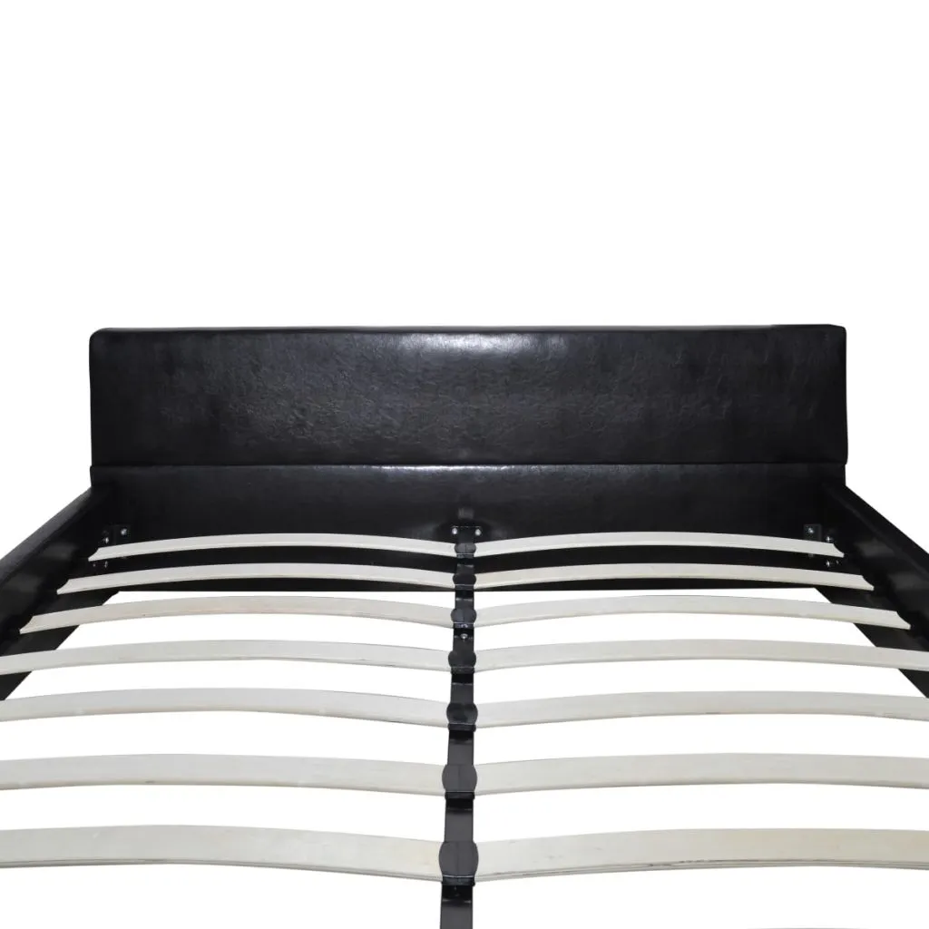 Medina Bed met matras kunstleer zwart 140x200 cm