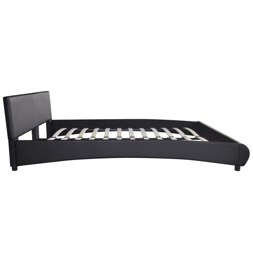 Medina Bed met traagschuim matras kunstleer zwart 140x200 cm