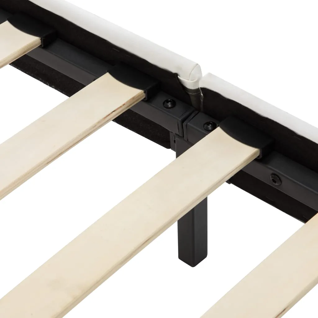 Medina Bedframe kunstleer grijs en wit 90x200 cm