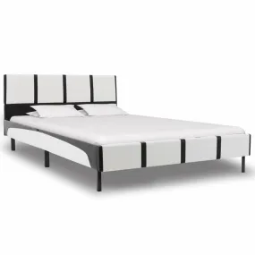 Medina Bedframe kunstleer wit en zwart 160x200 cm