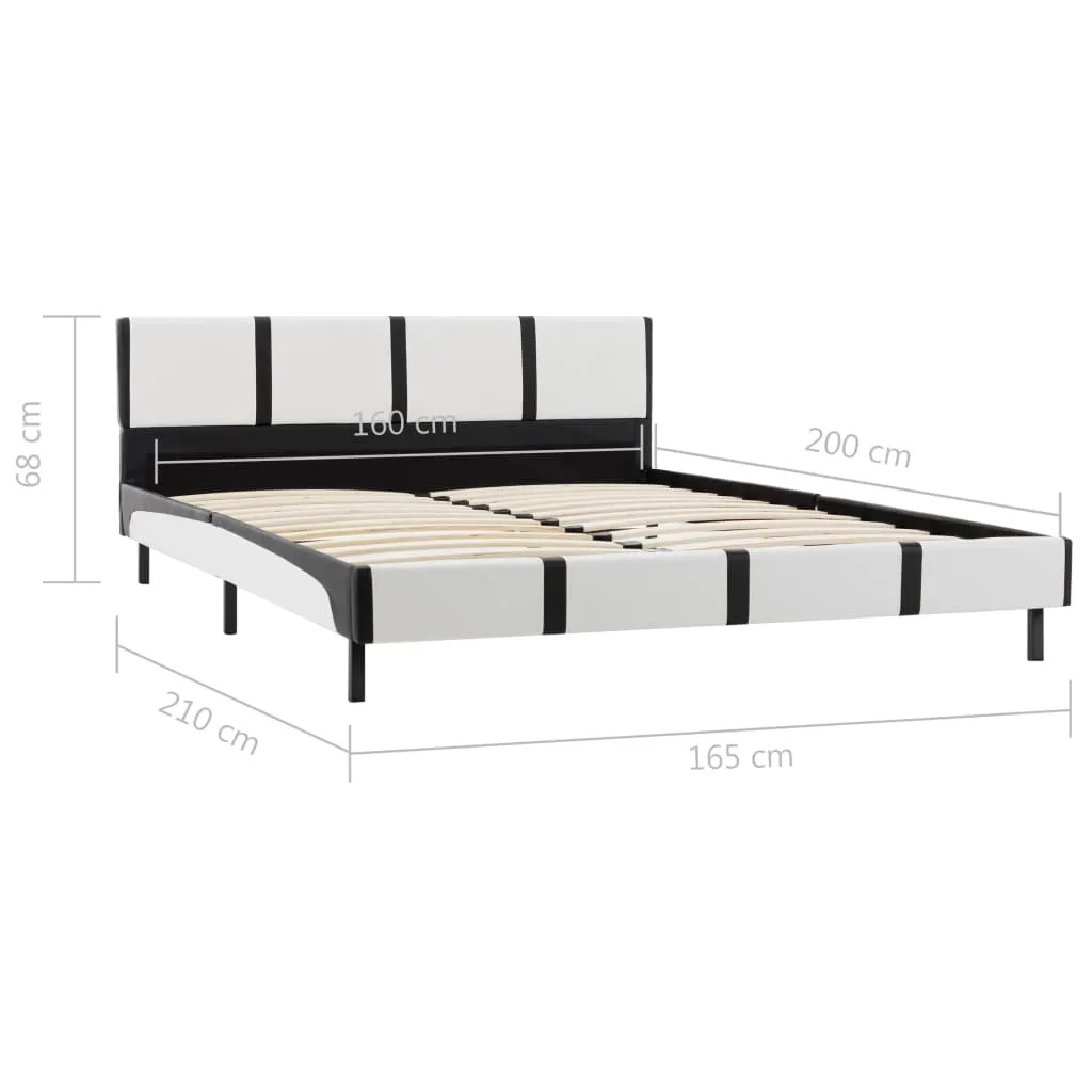 Medina Bedframe kunstleer wit en zwart 160x200 cm
