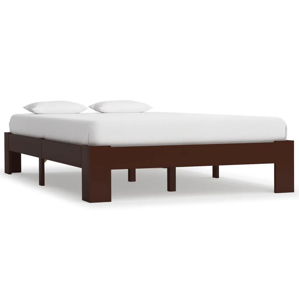Medina Bedframe massief grenenhout donkerbruin 140x200 cm