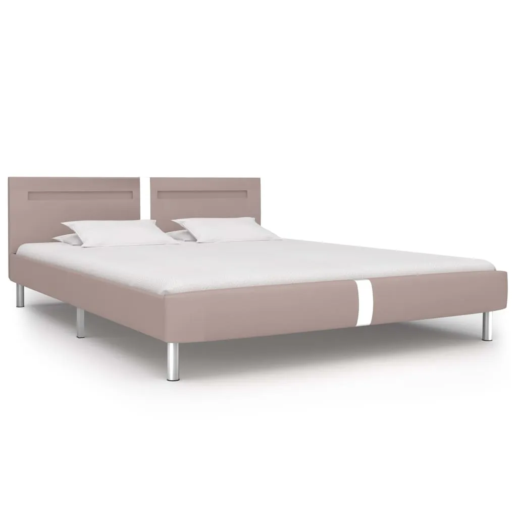 Medina Bedframe met LED kunstleer cappuccino 180x200 cm