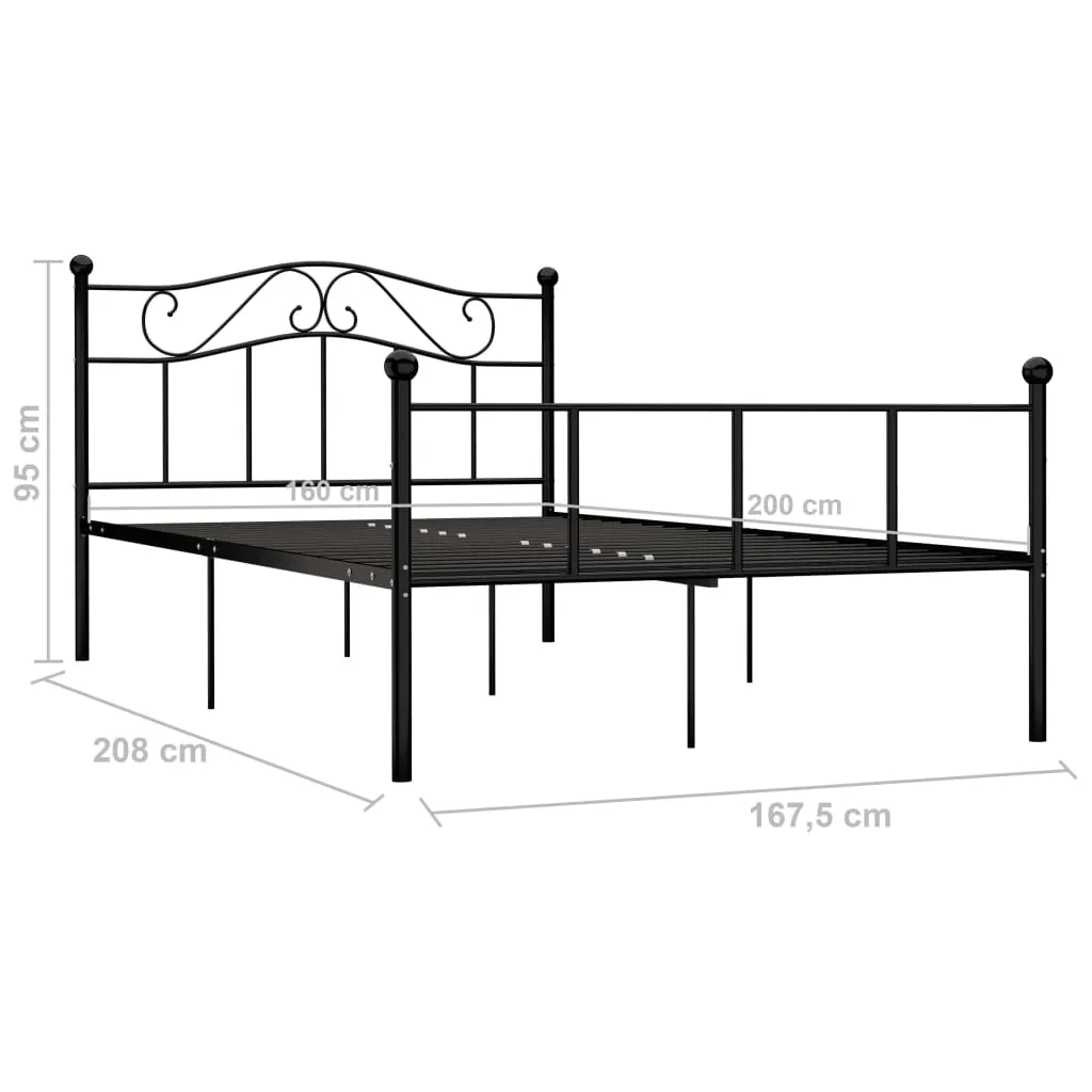 Medina Bedframe metaal zwart 160x200 cm