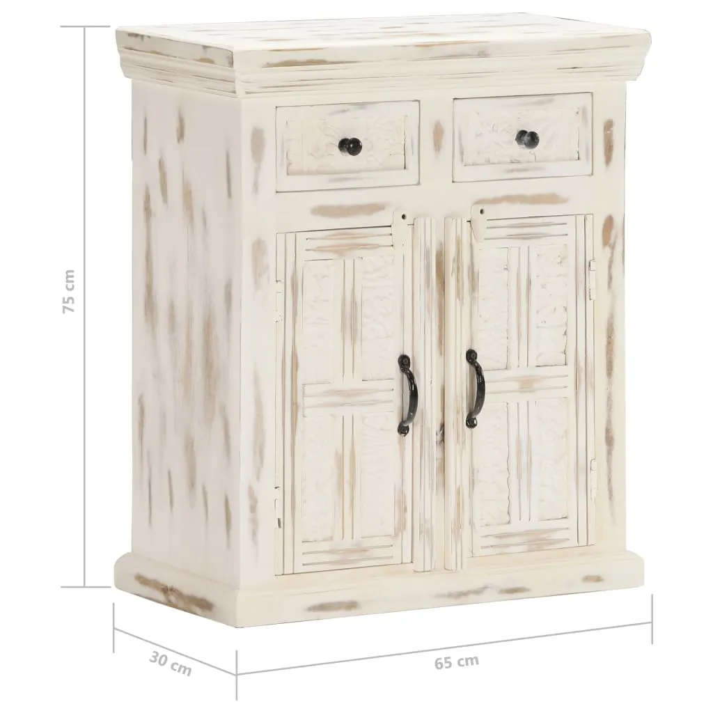 Medina Dressoir 65x30x75 cm massief mangohout wit