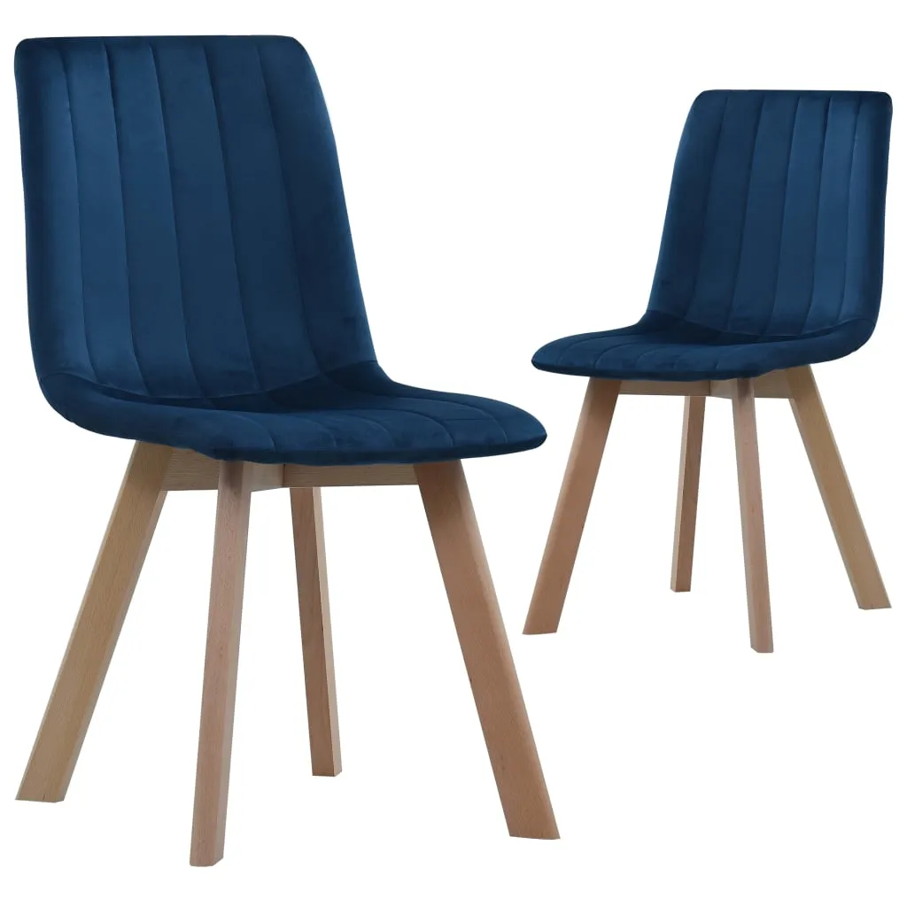 Medina Eetkamerstoelen 2 st fluweel blauw