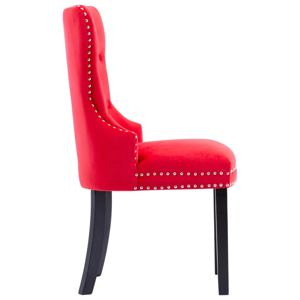 Medina Eetkamerstoelen 2 st fluweel rood