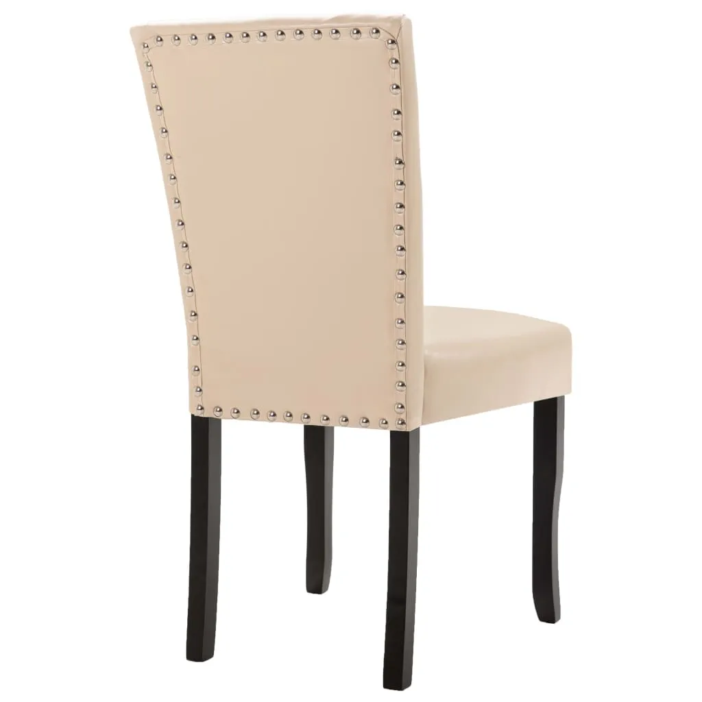 Medina Eetkamerstoelen 2 st kunstleer crème