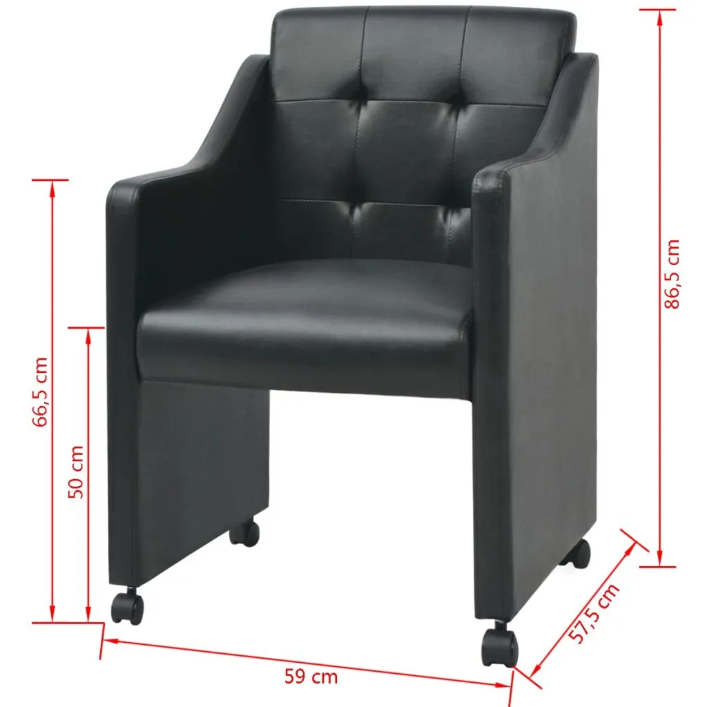 Medina Eetkamerstoelen 2 st kunstleer zwart
