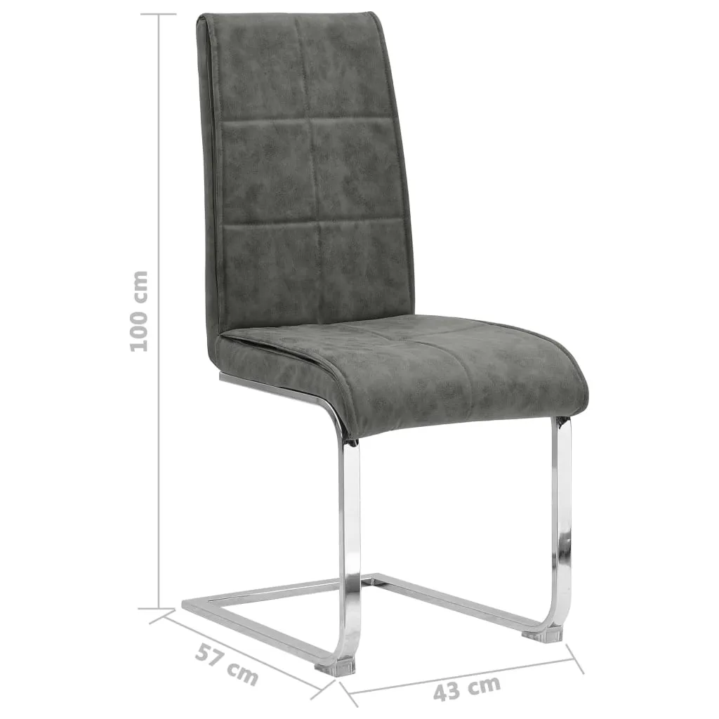 Medina Eetkamerstoelen 4 st kunstleer grijs