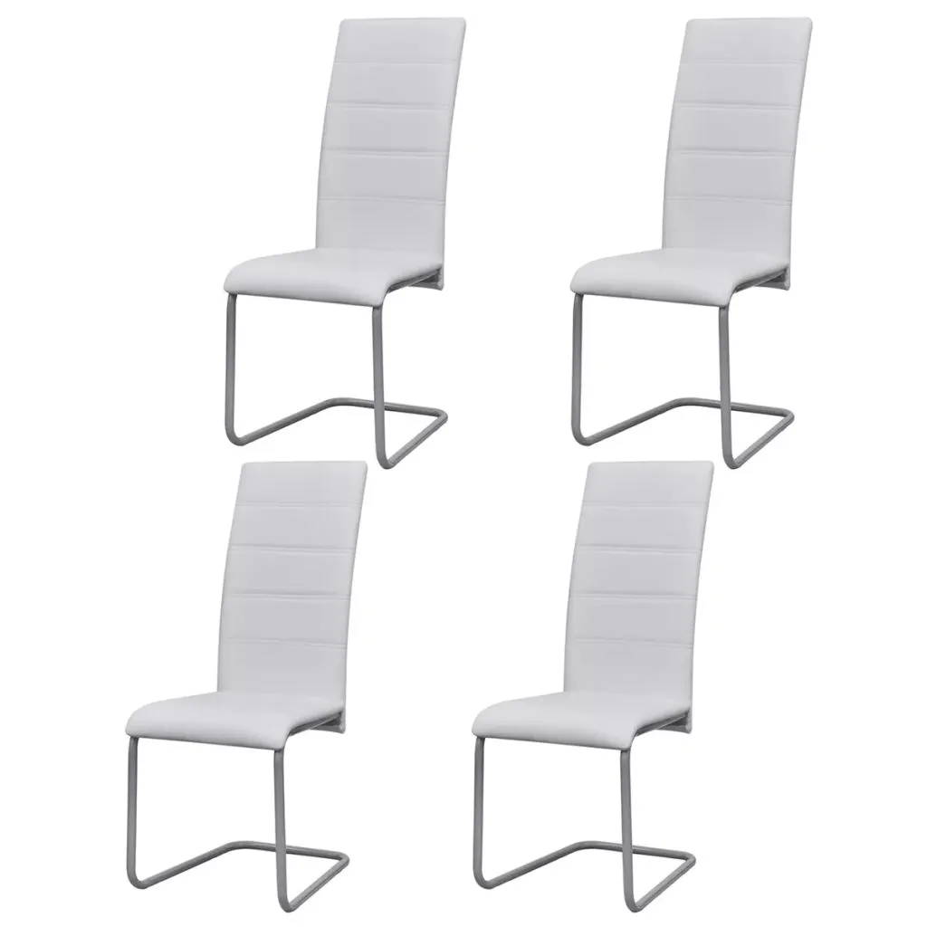 Medina Eetkamerstoelen 4 st kunstleer wit