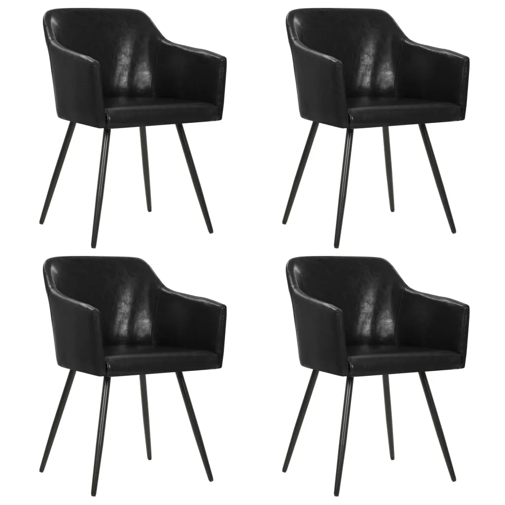 Medina Eetkamerstoelen 4 st kunstleer zwart