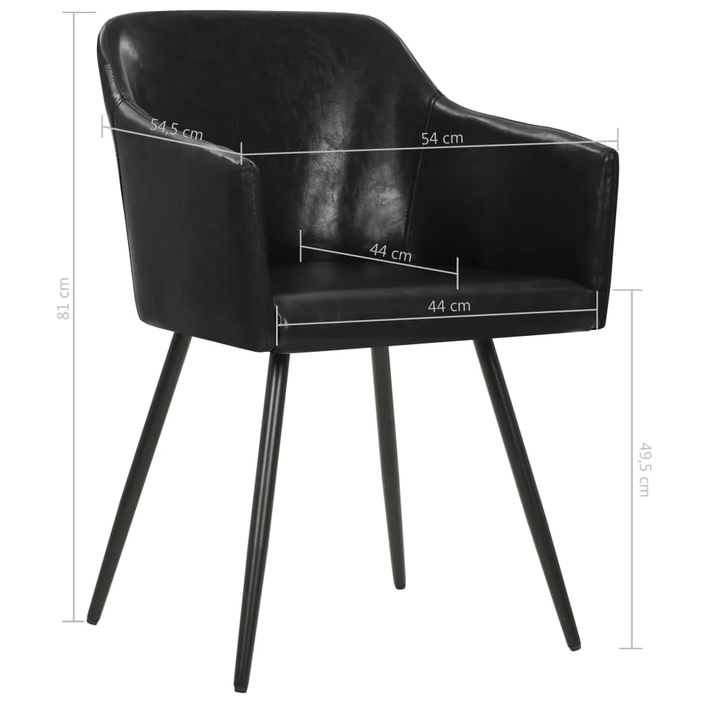 Medina Eetkamerstoelen 4 st kunstleer zwart