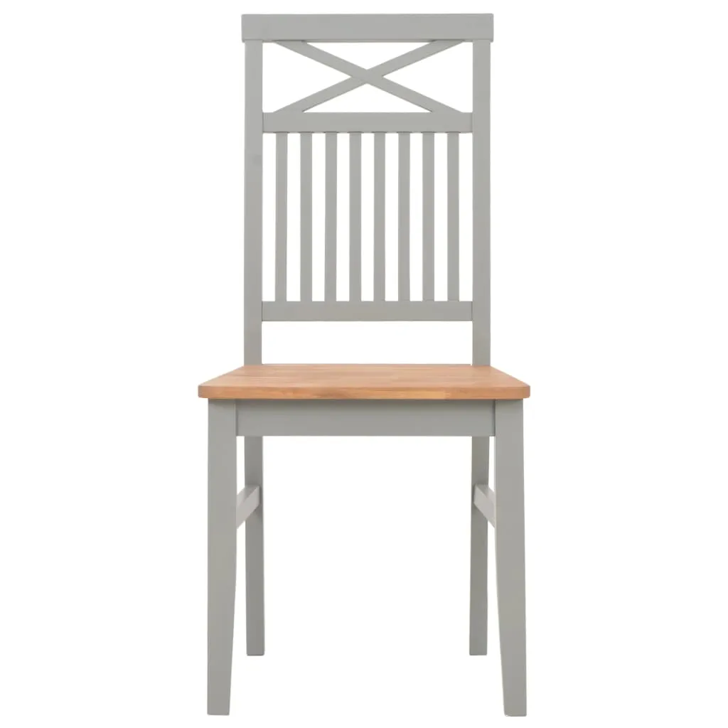 Medina Eetkamerstoelen 4 st massief eikenhout grijs