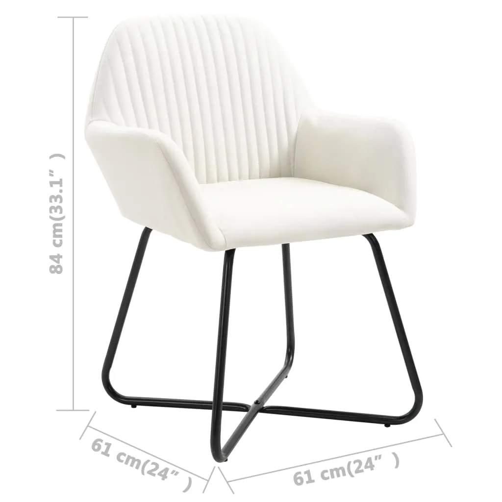 Medina Eetkamerstoelen 4 st stof crème