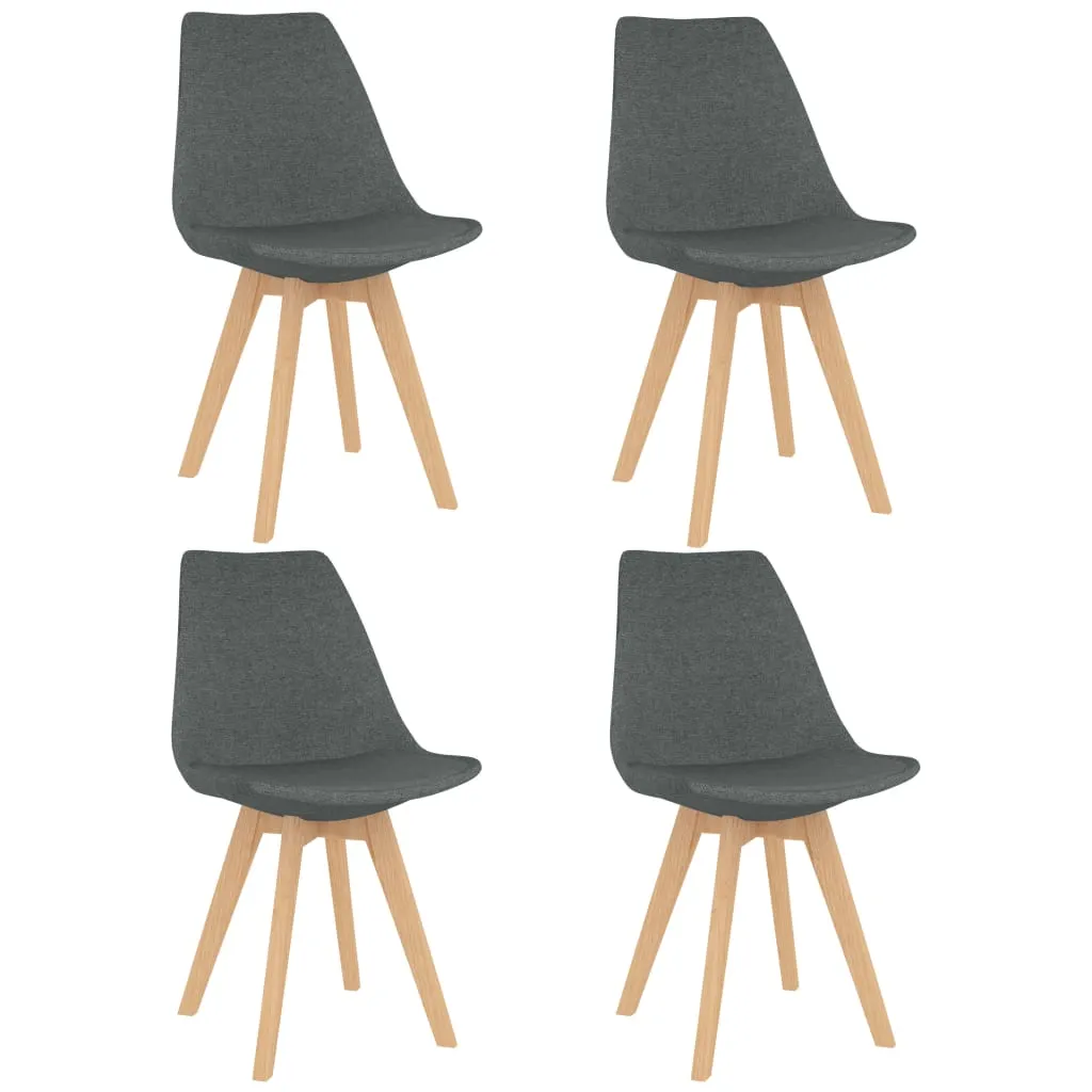 Medina Eetkamerstoelen 4 st stof lichtgrijs