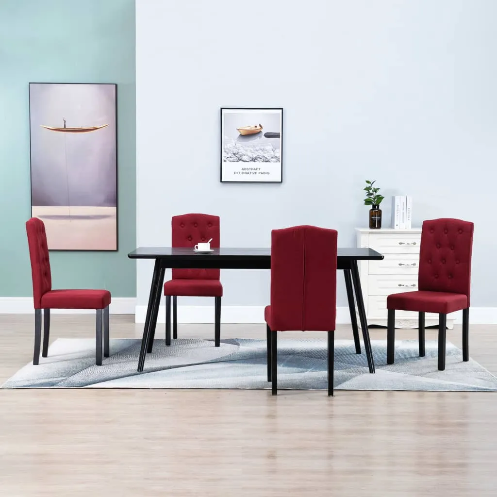 Medina Eetkamerstoelen 4 st stof wijnrood