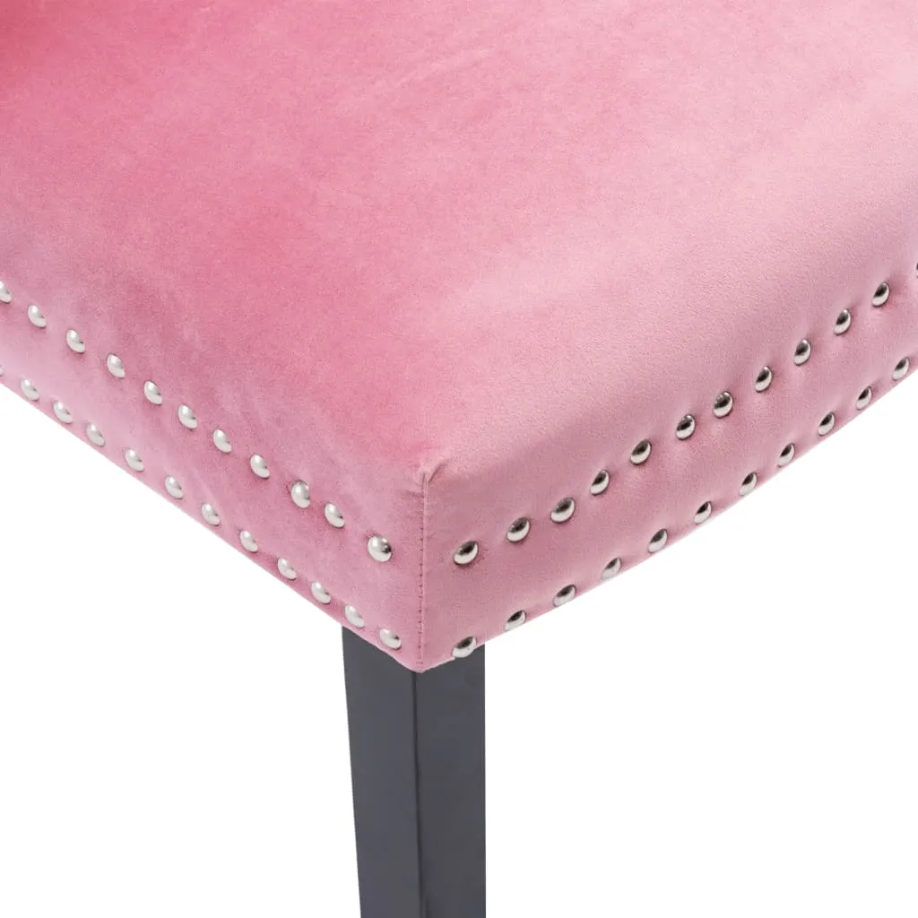Medina Eetkamerstoelen 6 st fluweel roze
