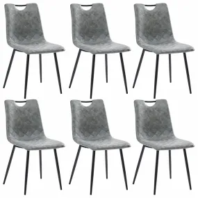 Medina Eetkamerstoelen 6 st kunstleer donkergrijs