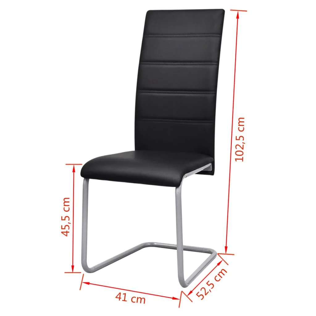 Medina Eetkamerstoelen 6 st kunstleer zwart
