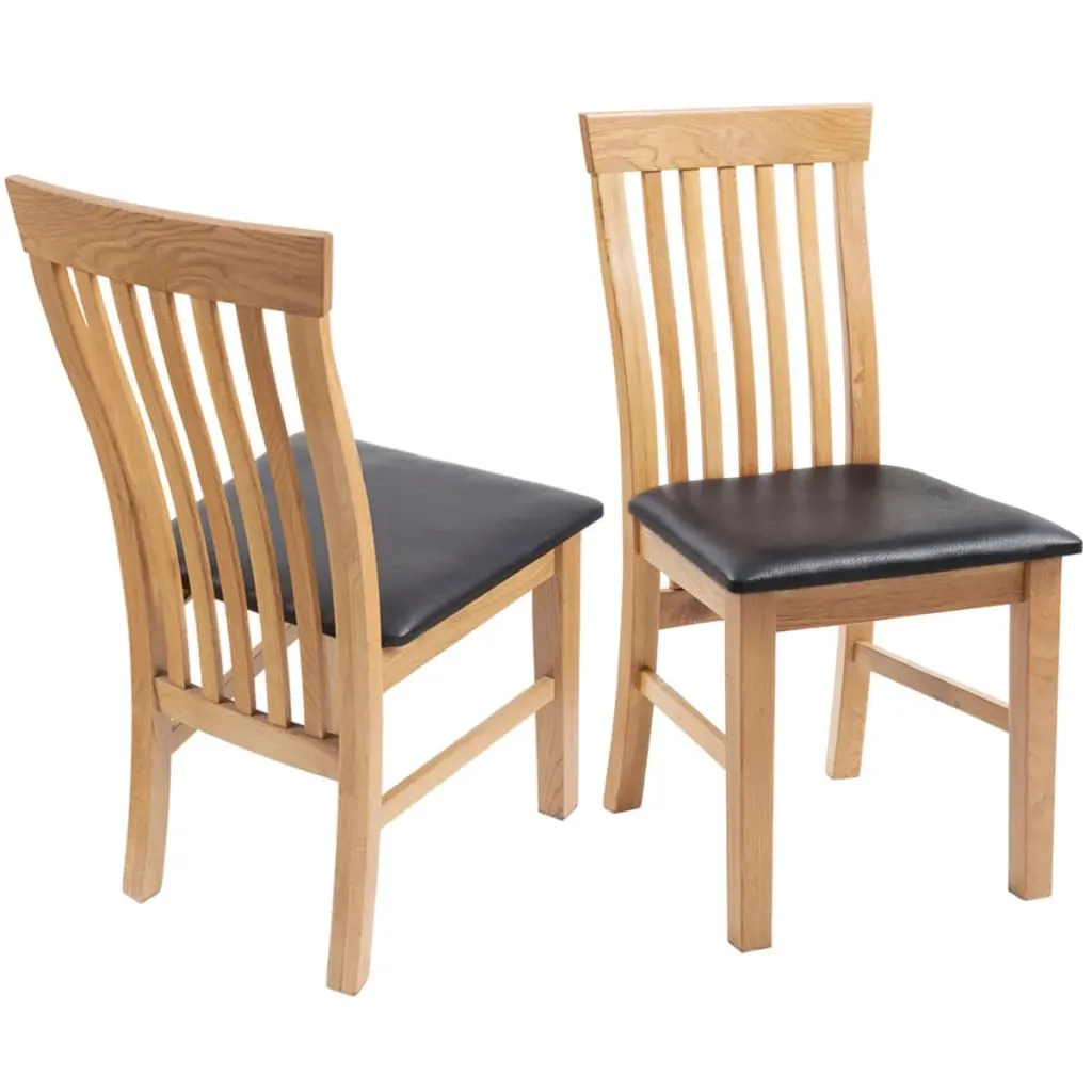 Medina Eetkamerstoelen 6 st massief eikenhout en kunstleer