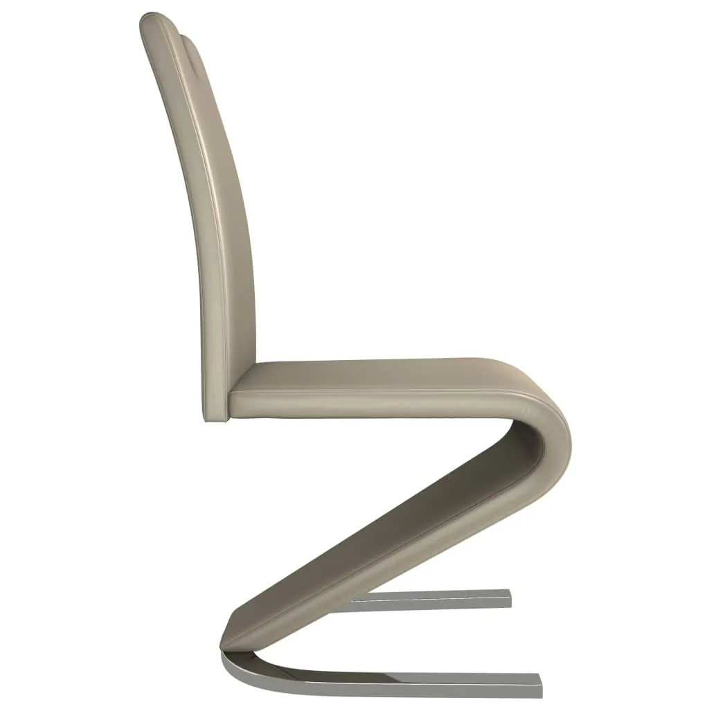 MEDINA EETKAMERSTOELEN MET ZIGZAGVORM 6 ST KUNSTLEER CAPPUCCINO
