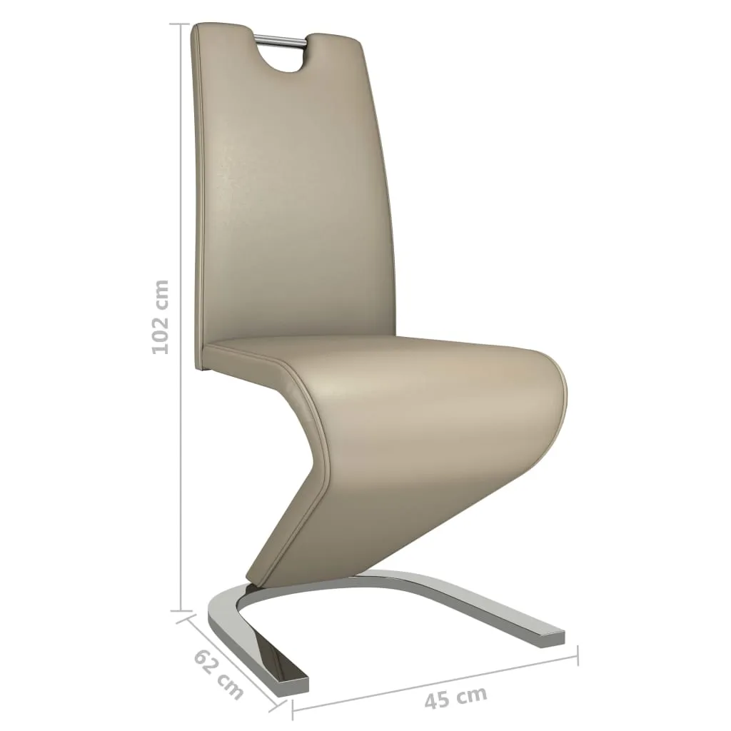 MEDINA EETKAMERSTOELEN MET ZIGZAGVORM 6 ST KUNSTLEER CAPPUCCINO