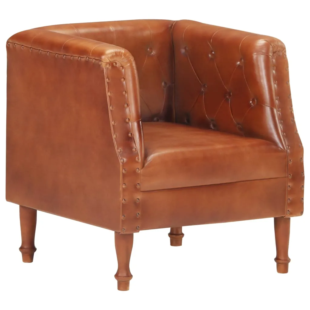 Medina Fauteuil echt leer bruin