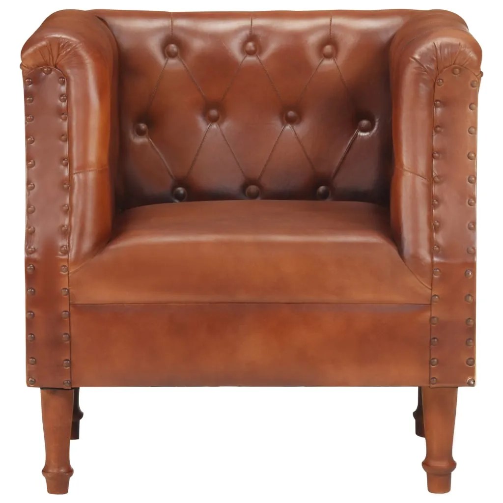 Medina Fauteuil echt leer bruin