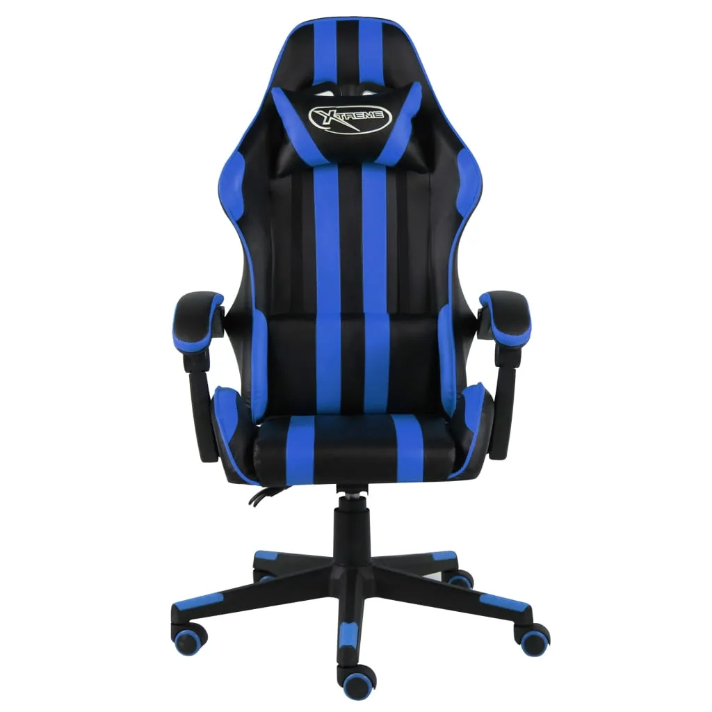 Medina Racestoel kunstleer zwart en blauw