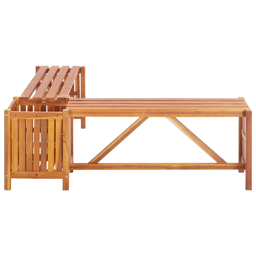 Medina Tuinhoekbank met plantenbak 117x117x40 cm massief acaciahout