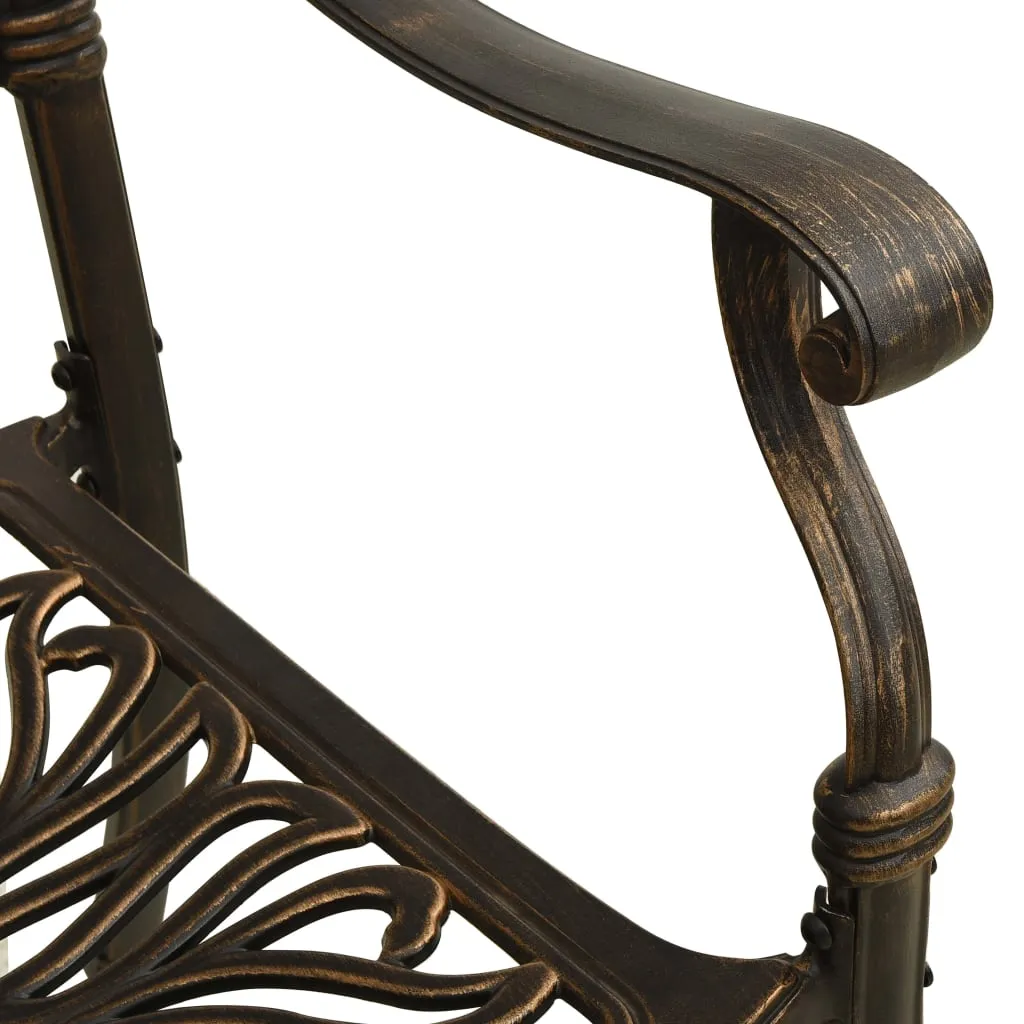 Medina Tuinstoelen 2 st gietaluminium bronskleurig